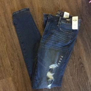 High Rise Super Skinny Distressed Jeans - A&F